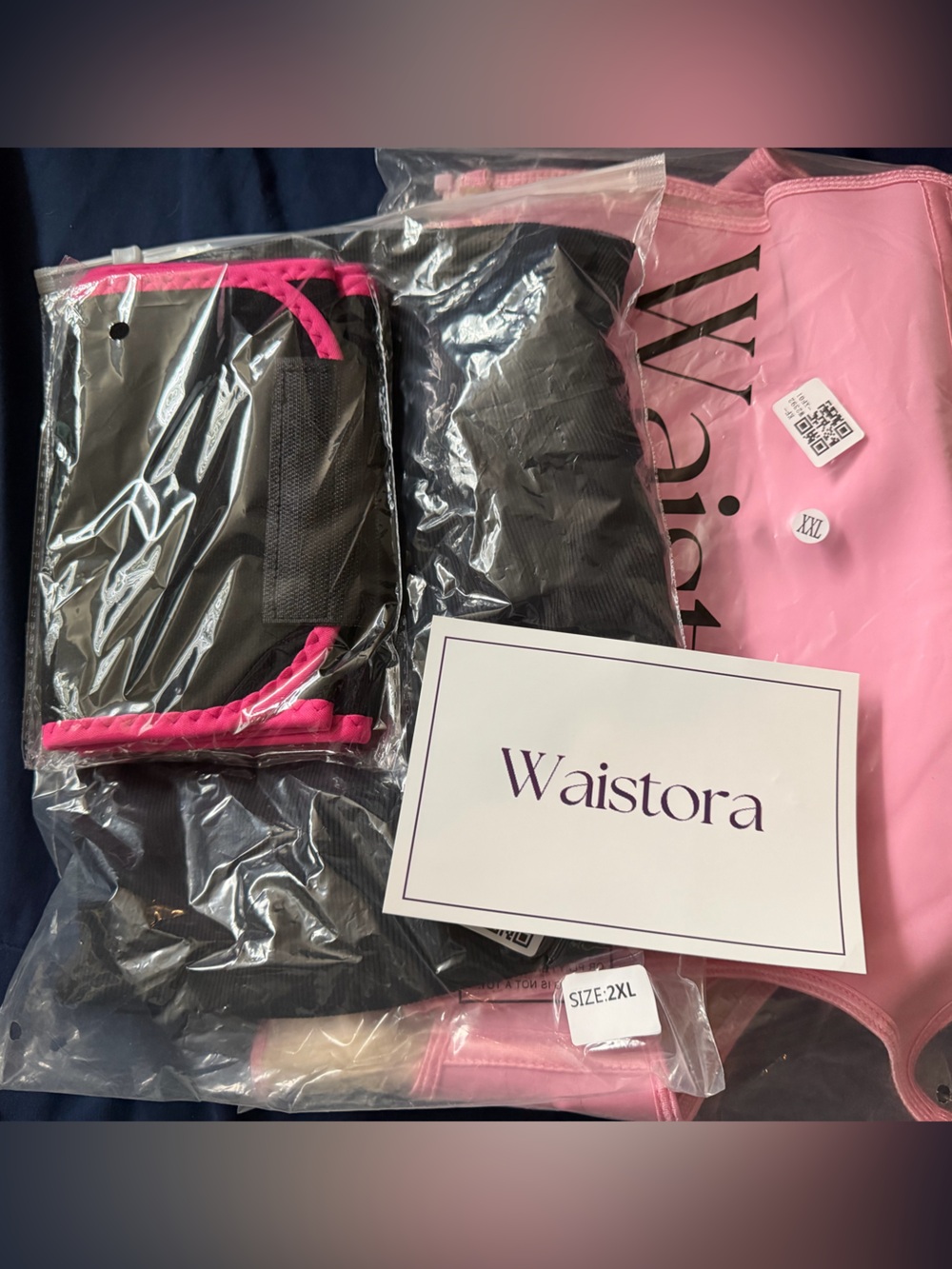 Waistora Pink Waist Trainer Set with Black Accents